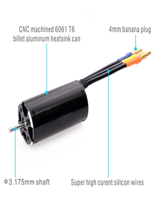 KingVal Replacement 2958 4480KV Brushless Motor Shaft 3.175mm with Water Cooling Jacket Compatible with RC Boat - Image 3